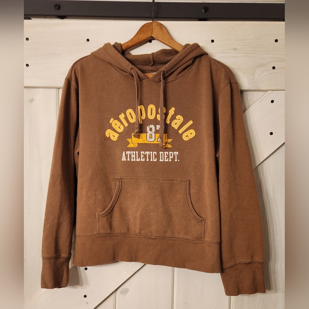 Y2K Aeropostale Pullover Hoodie. Size L. Light Brown. True Y2K.